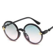Load image into Gallery viewer, Bee Round Sunglasses Boy Classic Girl Cartoon Little Bee Big Frame Sun Glasses Children Eyewear UV400