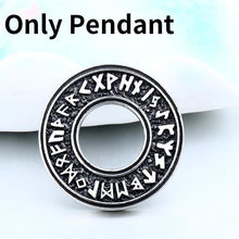 Load image into Gallery viewer, 316L Stainless Steel Viking Icelandic Vegvisir Helmet Horror In Runic Circle Pendant Magical Staves men Rune Amulet LP105