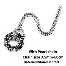 Load image into Gallery viewer, 316L Stainless Steel Viking Icelandic Vegvisir Helmet Horror In Runic Circle Pendant Magical Staves men Rune Amulet LP105