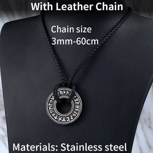 316L Stainless Steel Viking Icelandic Vegvisir Helmet Horror In Runic Circle Pendant Magical Staves men Rune Amulet LP105