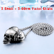 Load image into Gallery viewer, Unique 316L Stainless Steel New Arrival Super Punk Skull Biker Pendant Necklace Fashion charm Jewelry BP8-216