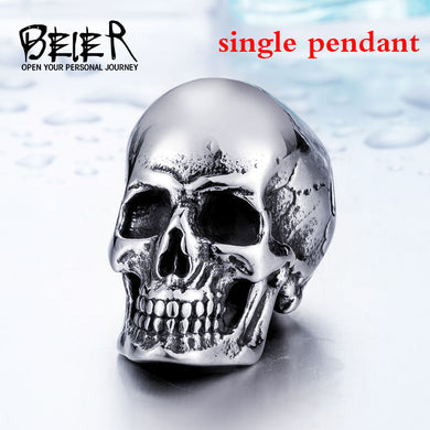 new store 316L Stainless Steel pendant necklace new arrival super punk skull biker pendant Fashion Jewelry LLBP8-216R