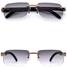 Carica l'immagine nel visualizzatore di Gallery, Belight Optical Nature Black White Buffalo Horn Classical Shape Rimless Men Sunglass Unique DesignCase Free shiping  8300816