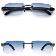 Carica l'immagine nel visualizzatore di Gallery, Belight Optical Nature Black White Buffalo Horn Classical Shape Rimless Men Sunglass Unique DesignCase Free shiping  8300816
