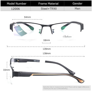 Bellcaca Spectacle Frame Men Eyeglasses Nerd Computer Optical Transparent Clear Lens Eye Glasses Frame For Male Eyewear 12006