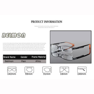 Belmon Montatura per occhiali Da Uomo Occhiali Da Vista Coreano Nerd Computer Da Vista Ottica Per Occhiali Maschili Lenti Trasparenti Occhiali Telaio RS050