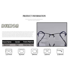 Load image into Gallery viewer, Belmon Spectacle Frame Men Eyeglasses Korean Nerd Computer Prescription Optical For Male Eyewear Clear Lens Glasses Frame RS077