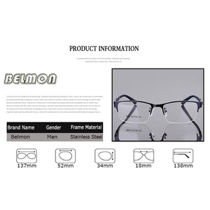 Belmon Spectacle Frame Men Eyeglasses Korean Nerd Computer Prescription Optical For Male Eyewear Clear Lens Glasses Frame RS077