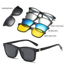 Load image into Gallery viewer, Belmon Spectacle Frame Men Women With 4 Piece Clip On Polarized Sunglasses Magnetic Glasses Male Female Myopia Optical RS479