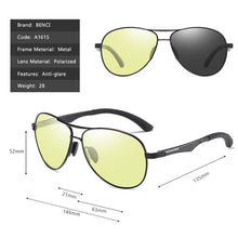 Load image into Gallery viewer, Benci Aviation Discoloration Driving Photochromic Sunglasses Men Polarized Chameleon Day Night Vision UV400  gafas de sol hombre