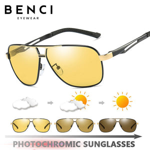 Benci Brand Photochromic Sunglasses Polarized Men Sunglasses HD Day&Night Vision Goggle Women Driving Glasses Oculos zonnebril