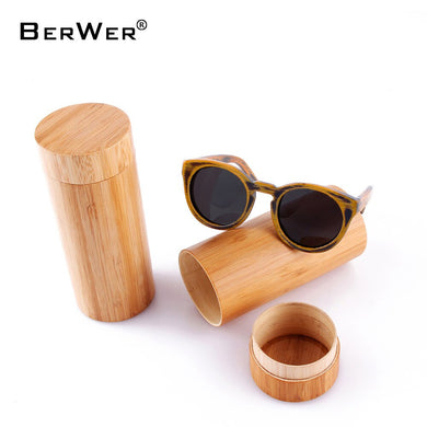 BerWer Occhiali da sole in bambù con montatura rotonda 2023 Occhiali da sole in legno Uomo Donna Occhiali da sole 
