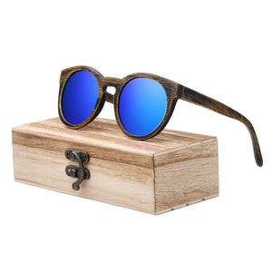 BerWer Occhiali da sole in bambù con montatura rotonda 2023 Occhiali da sole in legno Uomo Donna Occhiali da sole 
