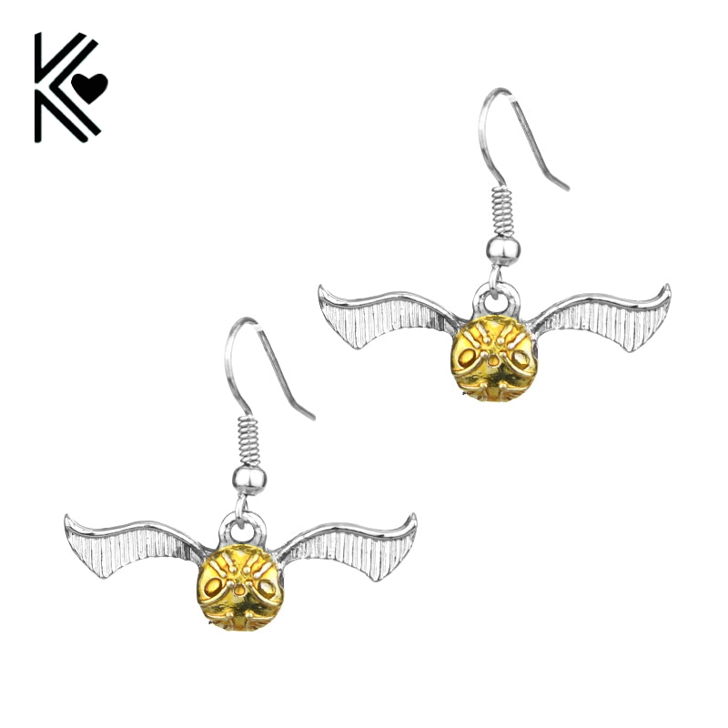 Best Friend Hop Style Quidditch Golden Snitch Drop Earrings Christmas Gifts Personality Women Dangle Earrings