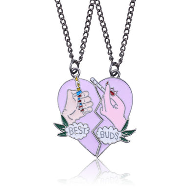 Best Friends Forever Sister Pendant Necklace Women Enamel Love Heart Coffee Cup Necklaces Pendants BFF Couple Jewelry Colar