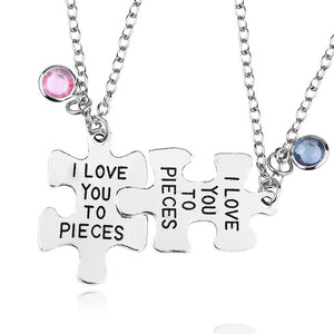 Best Friends Pendant Necklace Women Men Splicing Geometry Pizza Love Heart Necklaces Fashion Couple BFF Friends Jewelry Colar