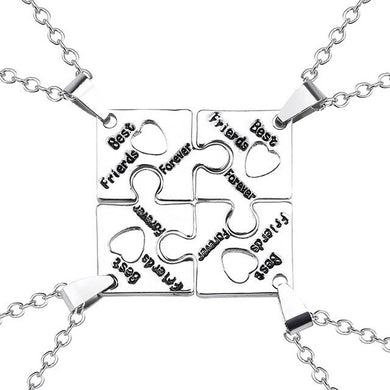 Best Friends Pendant Necklace Women Men Splicing Geometry Pizza Love Heart Necklaces Fashion Couple BFF Friends Jewelry Colar
