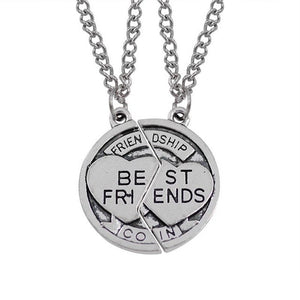 Best Friends Pendant Necklace Women Men Splicing Geometry Pizza Love Heart Necklaces Fashion Couple BFF Friends Jewelry Colar