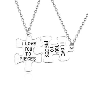 Best Friends Pendant Necklace Women Men Splicing Geometry Pizza Love Heart Necklaces Fashion Couple BFF Friends Jewelry Colar