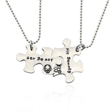 Load image into Gallery viewer, Best Friends Pendant Necklace Women Men Splicing Geometry Pizza Love Heart Necklaces Fashion Couple BFF Friends Jewelry Colar