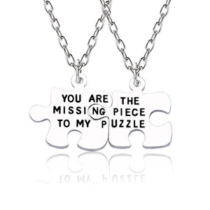 Best Friends Pendant Necklace Women Men Splicing Geometry Pizza Love Heart Necklaces Fashion Couple BFF Friends Jewelry Colar