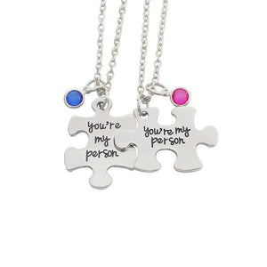 Best Friends Pendant Necklace Women Men Splicing Geometry Pizza Love Heart Necklaces Fashion Couple BFF Friends Jewelry Colar