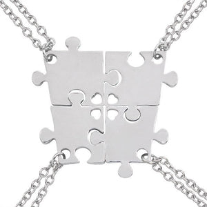 Best Friends Pendant Necklace Women Men Splicing Geometry Pizza Love Heart Necklaces Fashion Couple BFF Friends Jewelry Colar