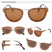 Load image into Gallery viewer, Quality Bamboo and Wood Men's Wooden Polarized Lens Sunglasses for Women UV400 Handmade Sunglasses