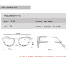 Load image into Gallery viewer, Quality Bamboo and Wood Men's Wooden Polarized Lens Sunglasses for Women UV400 Handmade Sunglasses