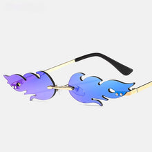 Load image into Gallery viewer, Selling Creative Flame Sunglasses Metal Street Shooting Sunglasses Ladies Rimless Polarized Glasses Personalized Glasses