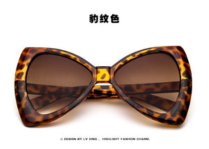 Big Butterfly Sunglasses Women Cat Eye Leopard Elegant Ladies Glasses Festival Steam Punk Italy Superstar Clear Eyewear oculos