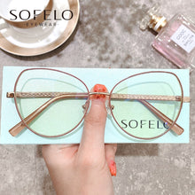 Load image into Gallery viewer, Big Cat Eye Optical Glasses Frame Women Myopia Prescription Eye glasses Frame Ladies Anti Blue Light Computer Spectacles Frame