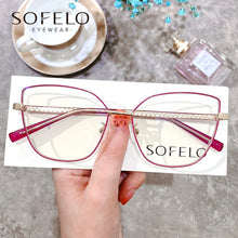 Load image into Gallery viewer, Big Cat Eye Prescription Frame Myopia Optical Glasses Frame Women Clear Anti Blue Light Eyeglasses Frame Female Computer Eyewear