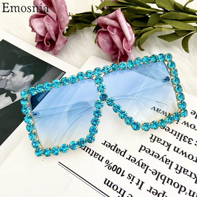 Big Diamond Square Sunglasses Oversize Rhinestone Color Vintage Sun Glasses Women Men Female Crystal Eyewear Top Quality