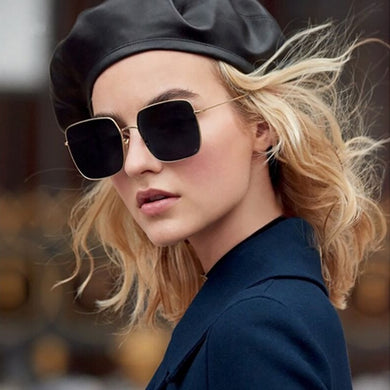 Big Frame Black Shades Oversized Sunglasses Women Square Brand Designer Vintage Fashion Sun Glasses Female Oculos De Sol