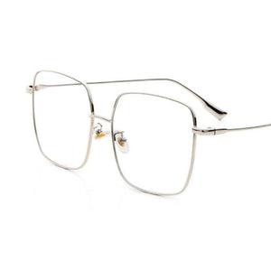 Big Frame Glasses Female Oversized Square Eyeglasses Gold Spectacles Frame Clear Lens Eyewear Optical Myopia Nerd Glasses