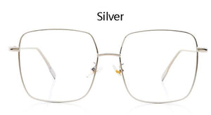 Big Frame Glasses Female Oversized Square Eyeglasses Gold Spectacles Frame Clear Lens Eyewear Optical Myopia Nerd Glasses