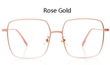 Load image into Gallery viewer, Big Frame Glasses Female Oversized Square Eyeglasses Gold Spectacles Frame Clear Lens Eyewear Optical Myopia Nerd Glasses