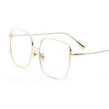 Load image into Gallery viewer, Big Frame Glasses Female Oversized Square Eyeglasses Gold Spectacles Frame Clear Lens Eyewear Optical Myopia Nerd Glasses