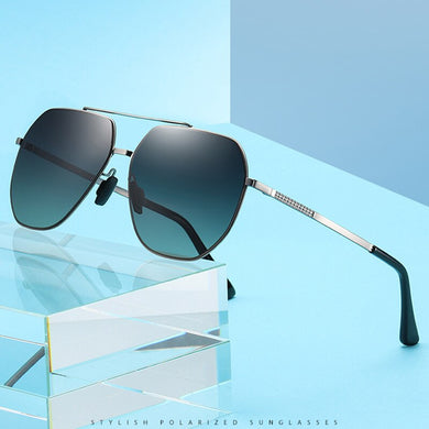 Big Frame Men's Pilot Polarized Metal Sunglasses , Male Gradient TAC Lens Oversized Frames Sun Glasses For Driving S196