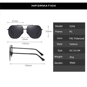 Big Frame Men's Pilot Polarized Metal Sunglasses , Male Gradient TAC Lens Oversized Frames Sun Glasses For Driving S196