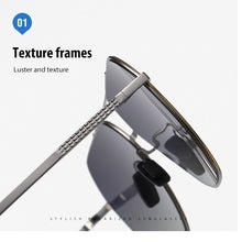 Load image into Gallery viewer, Big Frame Men&#39;s Pilot Polarized Metal Sunglasses , Male Gradient TAC Lens Oversized Frames Sun Glasses For Driving S196