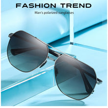 Load image into Gallery viewer, Big Frame Men&#39;s Pilot Polarized Metal Sunglasses , Male Gradient TAC Lens Oversized Frames Sun Glasses For Driving S196