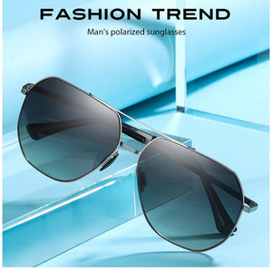 Big Frame Men's Pilot Polarized Metal Sunglasses , Male Gradient TAC Lens Oversized Frames Sun Glasses For Driving S196