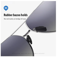 Load image into Gallery viewer, Big Frame Men&#39;s Pilot Polarized Metal Sunglasses , Male Gradient TAC Lens Oversized Frames Sun Glasses For Driving S196
