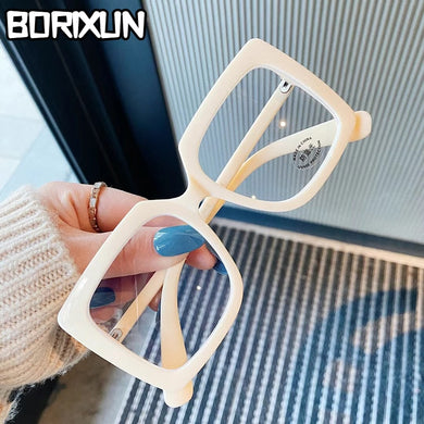 Big Frame Square Anti Blue Light Glasses Frame Women Oversized Computer Eyewear Frame Men Clear Myopia Optical Eyeglasses