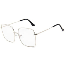 Load image into Gallery viewer, Big Frame Square Glasses Frame Unisex Oversized Metal Optical Eyeglasses Frame Retro Clear Transparent Eyewear