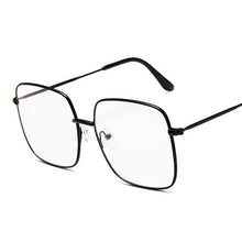 Load image into Gallery viewer, Big Frame Square Glasses Frame Unisex Oversized Metal Optical Eyeglasses Frame Retro Clear Transparent Eyewear