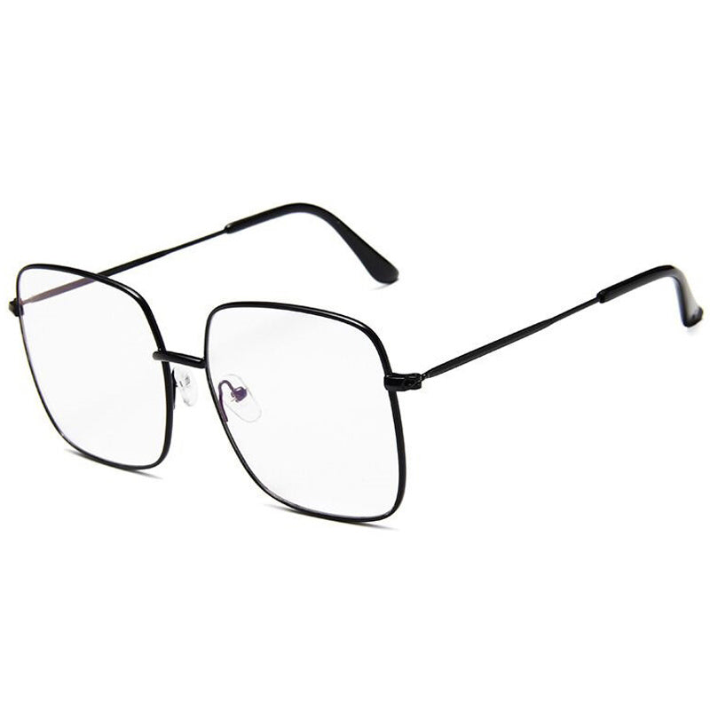 Big Frame Square Glasses Frame Unisex Oversized Metal Optical Eyeglasses Frame Retro Clear Transparent Eyewear