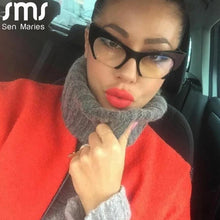 Carica l&#39;immagine nel visualizzatore di Gallery, Big Frame Women Glasses Frame Cat Eye Clear Lens Brand Oversized Glasses Female Transparent Half Frame Optical Frame